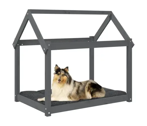 Lova Šunims, Pilka, 101X70X90cm Pušies Medienos Masyvas