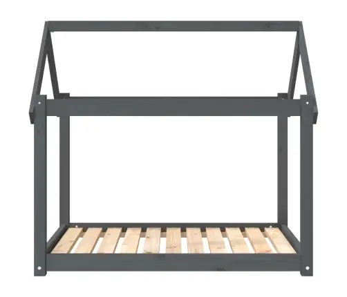 Lova Šunims, Pilka, 101X70X90cm Pušies Medienos Masyvas