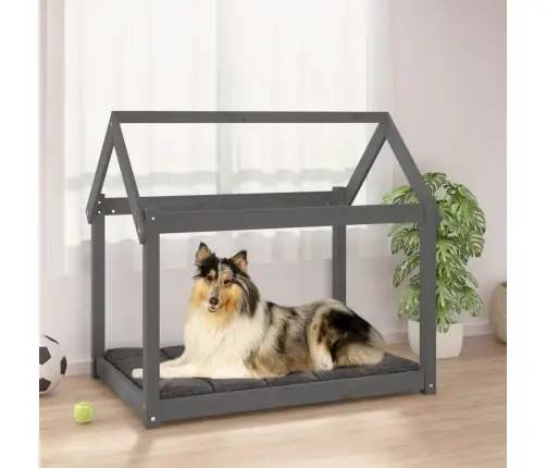 Lova Šunims, Pilka, 101X70X90cm Pušies Medienos Masyvas