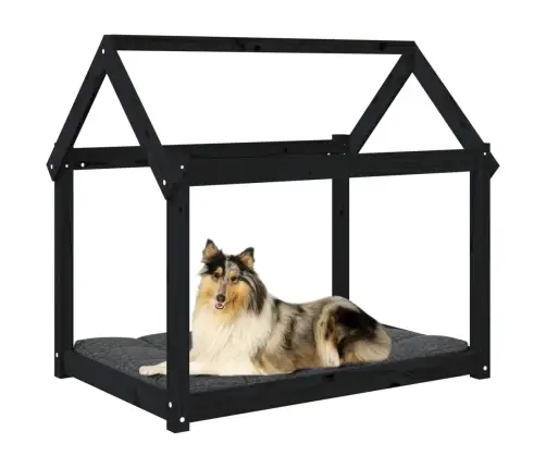 Suņu Gulta, Melna, 101X70X90 Cm, Priedes Masīvkoks Vidaxl