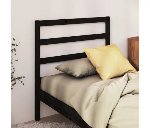Gultas Galvgalis, Melns, 95X4X100 Cm, Priedes Masīvkoks Vidaxl