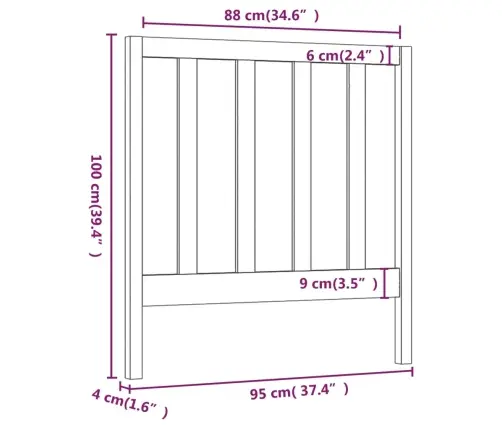 Gultas Galvgalis, Medus Brūns, 95X4X100 Cm, Priedes Masīvkoks Vidaxl Gultas Galvgalis, Medus Brūns, 95X4X100 Cm, Priedes Masīvkoks Vidaxl