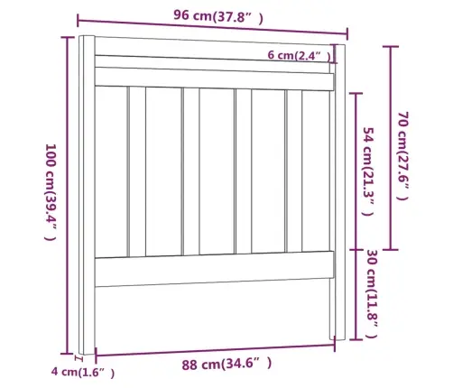 Gultas Galvgalis, Melns, 95X4X100 Cm, Priedes Masīvkoks Vidaxl Gultas Galvgalis, Melns, 95X4X100 Cm, Priedes Masīvkoks Vidaxl
