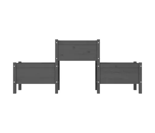 Puķu Kaste, Pelēka, 178,5X44X75 Cm, Priedes Masīvkoks Vidaxl