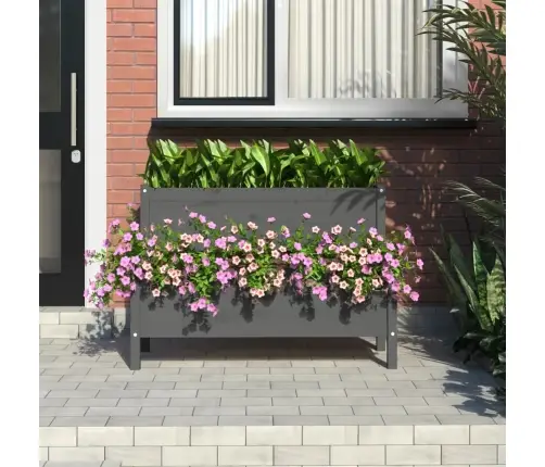 Lovelis, Pilkos Spalvos, 110X84X75cm Pušies Medienos Masyvas