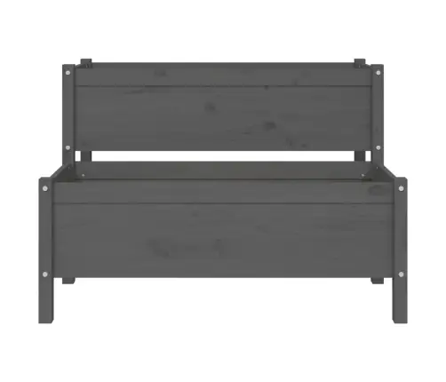 Lovelis, Pilkos Spalvos, 110X84X75cm Pušies Medienos Masyvas