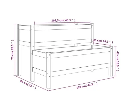 Lovelis, Pilkos Spalvos, 110X84X75cm Pušies Medienos Masyvas