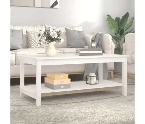 Kafijas Galdiņš, Balts, 110X55X45 Cm, Priedes Masīvkoks Vidaxl