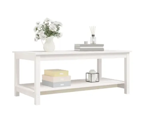 Kafijas Galdiņš, Balts, 110X55X45 Cm, Priedes Masīvkoks Vidaxl