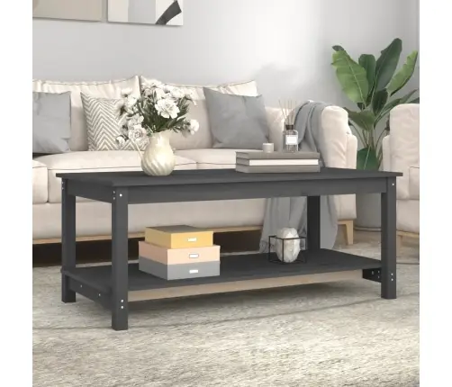 Kafijas Galdiņš, Pelēks, 110X55X45 Cm, Priedes Masīvkoks Vidaxl