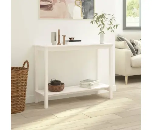 Konsoollaud, Valge, 110X40X80 cm Männipuit