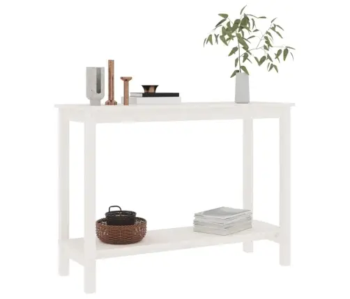 Konsoollaud, Valge, 110X40X80 cm Männipuit