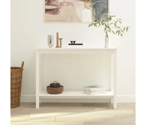 Konsoollaud, Valge, 110X40X80 cm Männipuit