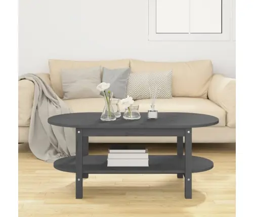 Kafijas Galdiņš, Pelēks, 110X55X45 Cm, Priedes Masīvkoks Vidaxl