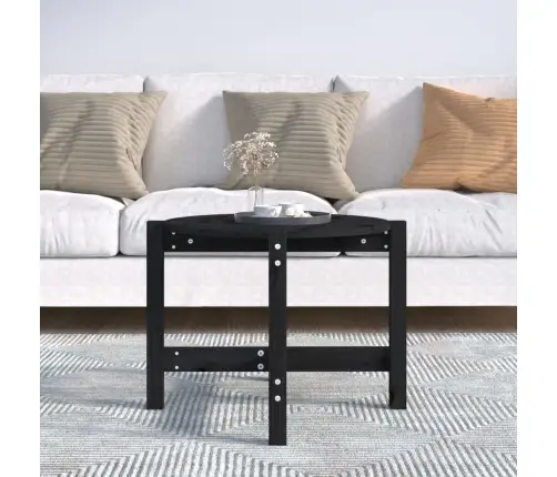 Kafijas Galdiņš, Melns, Ø 62,5X45 Cm, Priedes Masīvkoks Vidaxl