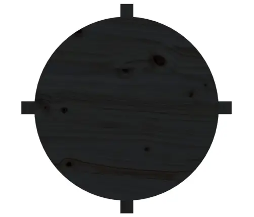 Kafijas Galdiņš, Melns, Ø 62,5X45 Cm, Priedes Masīvkoks Vidaxl