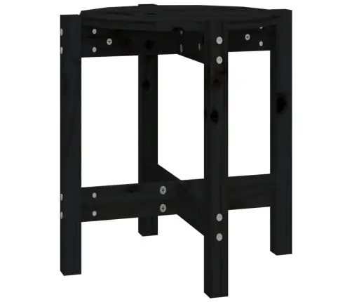 Kafijas Galdiņš, Melns, Ø 42,5X45 Cm, Priedes Masīvkoks Vidaxl