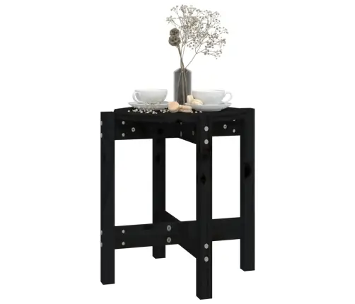 Kafijas Galdiņš, Melns, Ø 42,5X45 Cm, Priedes Masīvkoks Vidaxl