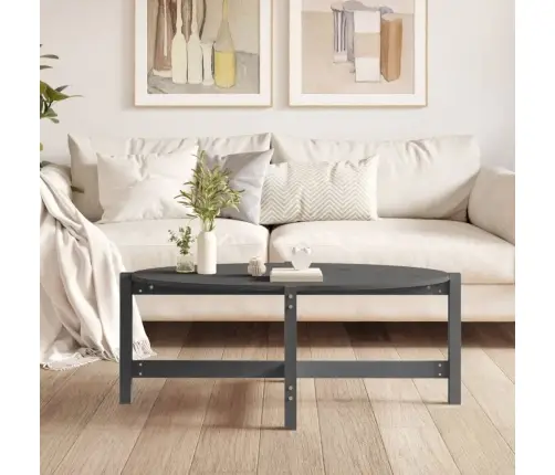 Kafijas Galdiņš, Pelēks, 118X63X45 Cm, Priedes Masīvkoks Vidaxl