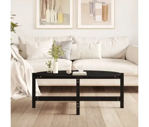 Kafijas Galdiņš, Melns, 118X63X45 Cm, Priedes Masīvkoks Vidaxl