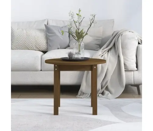 Kafijas Galdiņš, Medus Brūns, Ø 55X45 Cm, Priedes Masīvkoks Vidaxl