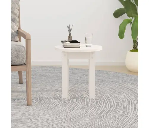Kafijas Galdiņš, Balts, Ø 35X35 Cm, Priedes Masīvkoks Vidaxl