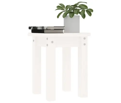 Kafijas Galdiņš, Balts, Ø 35X35 Cm, Priedes Masīvkoks Vidaxl