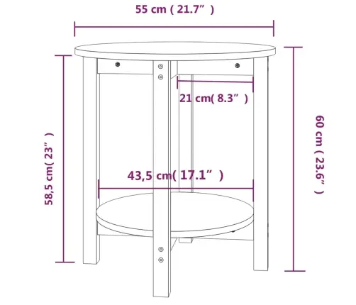 Kafijas Galdiņš, Pelēks, Ø 55X60 Cm, Priedes Masīvkoks Vidaxl Kafijas Galdiņš, Pelēks, Ø 55X60 Cm, Priedes Masīvkoks Vidaxl