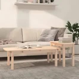 2-Osaline Kohvilaua Komplekt, Männipuit
