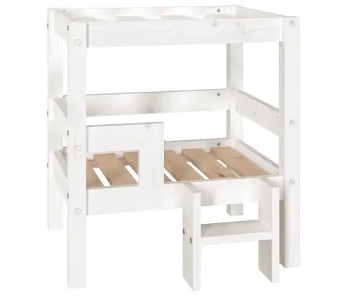 Lova Šunims, Balta, 55,5X53,5X60cm Pušies Medienos Masyvas