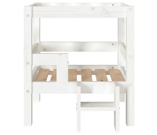 Lova Šunims, Balta, 55,5X53,5X60cm Pušies Medienos Masyvas