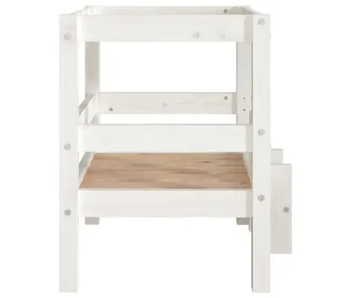 Lova Šunims, Balta, 55,5X53,5X60cm Pušies Medienos Masyvas