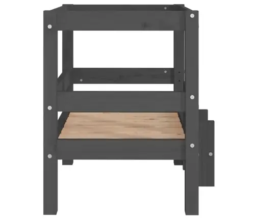 Suņu Gulta, Pelēka, 55,5X53,5X60 Cm, Priedes Masīvkoks Vidaxl