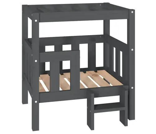 Lova Šunims, Pilka, 65,5X50,5X70cm Pušies Medienos Masyvas