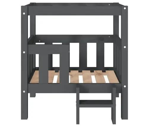 Lova Šunims, Pilka, 65,5X50,5X70cm Pušies Medienos Masyvas