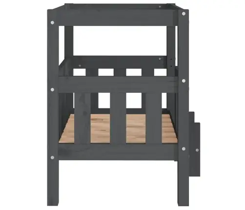 Lova Šunims, Pilka, 65,5X50,5X70cm Pušies Medienos Masyvas