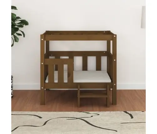 Suņu Gulta, Medus Brūna, 75,5X63,5X70 Cm, Priedes Masīvkoks Vidaxl