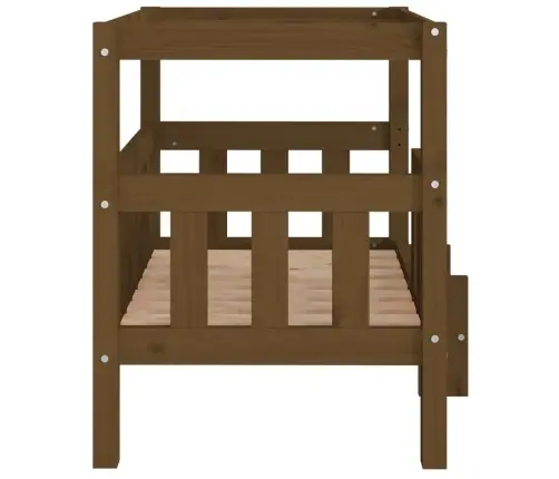 Suņu Gulta, Medus Brūna, 75,5X63,5X70 Cm, Priedes Masīvkoks Vidaxl