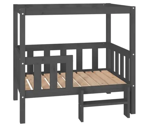 Suņu Gulta, Pelēka, 95,5X73,5X90 Cm, Priedes Masīvkoks Vidaxl