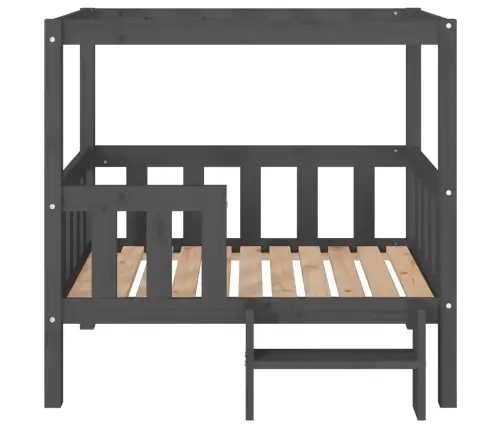 Suņu Gulta, Pelēka, 95,5X73,5X90 Cm, Priedes Masīvkoks Vidaxl