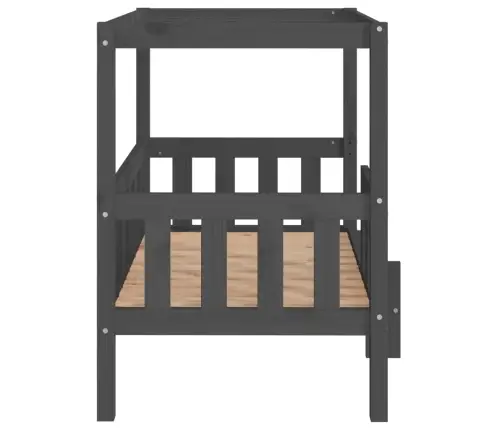 Suņu Gulta, Pelēka, 95,5X73,5X90 Cm, Priedes Masīvkoks Vidaxl