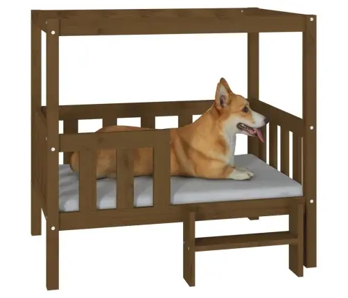 Suņu Gulta, Medus Brūna, 95,5X73,5X90 Cm, Priedes Masīvkoks Vidaxl