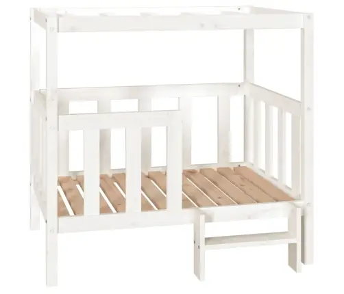 Suņu Gulta, Balta, 105,5X83,5X100 Cm, Priedes Masīvkoks Vidaxl