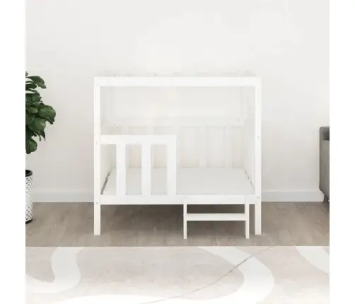 Suņu Gulta, Balta, 105,5X83,5X100 Cm, Priedes Masīvkoks Vidaxl