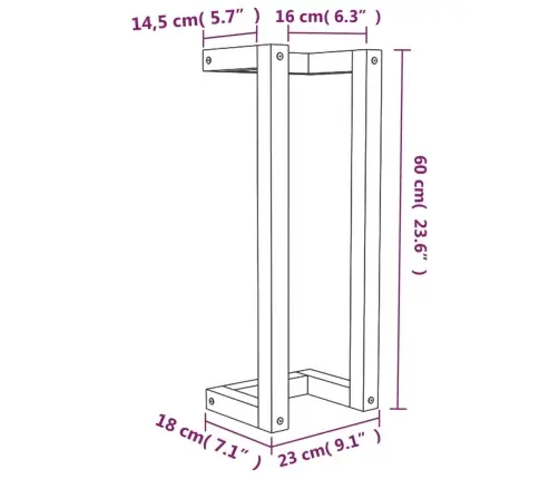 Rätikuriiul, 23 X 18 X 60 cm Männipuit