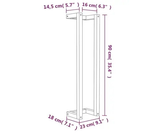 Dvieļu Pakaramais, 23X18X90 Cm, Priedes Masīvkoks Vidaxl