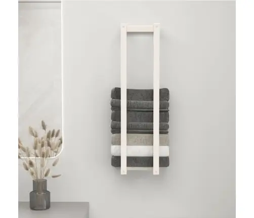 Dvieļu Pakaramais, Balts, 23X18X90 Cm, Priedes Masīvkoks Vidaxl