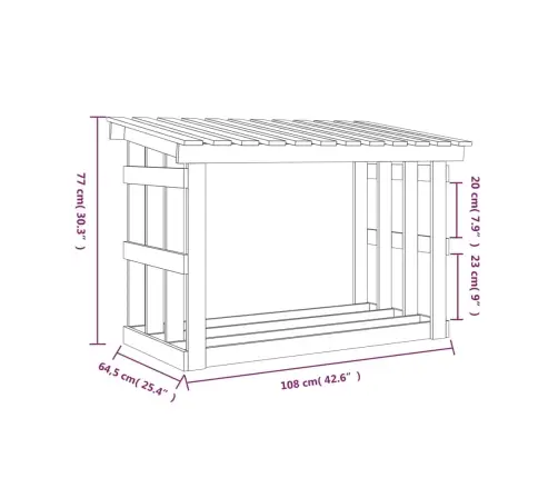 Küttepuude Rest, 108 X 64,5 X 77 cm Männipuit