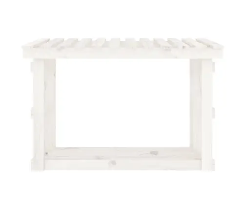 Küttepuude Rest, Valge, 108 X 64,5 X 77 cm Männipuit