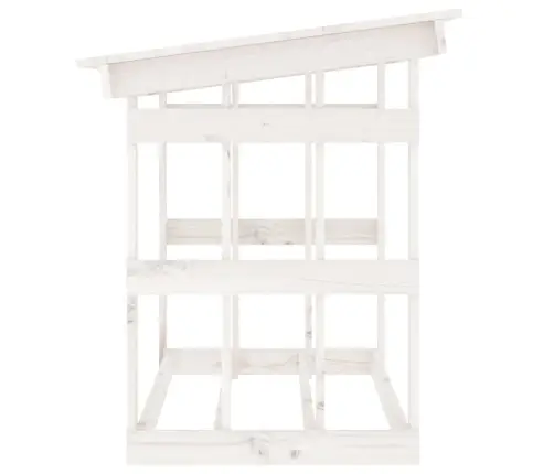 Küttepuude Rest, Valge, 108 X 64,5 X 77 cm Männipuit